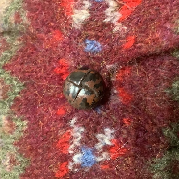 Burberrys Made in Scotland Fair Isle Wool Shawl Collar Sweater L Vintage 70s-80s - Picture 9 of 15